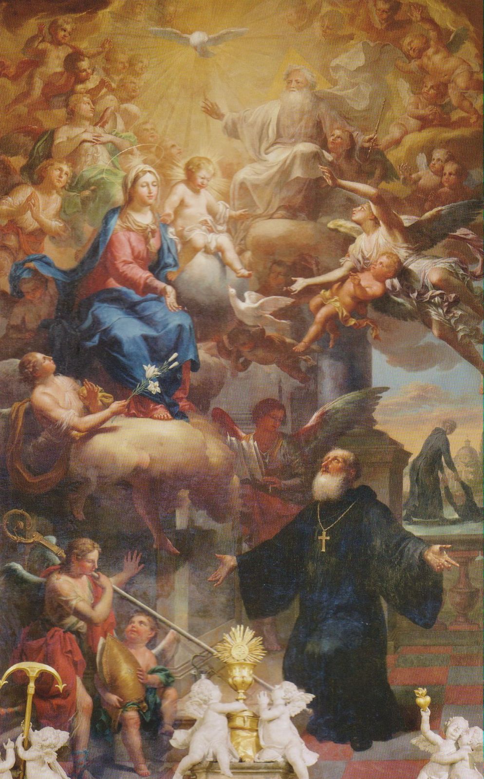 Martin Knoller: Benedikt vor Maria und der Dreifaltigkeit, 1788, im ehemaligen Kloster Benediktbeuern