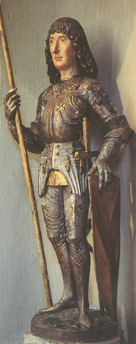 Den eldste statuen av Bernhard (1490), i fyrstekapellet i klosteret Lichtenthal i Baden-Baden © Joachim Schäfer – Ökumenisches Heiligenlexikon