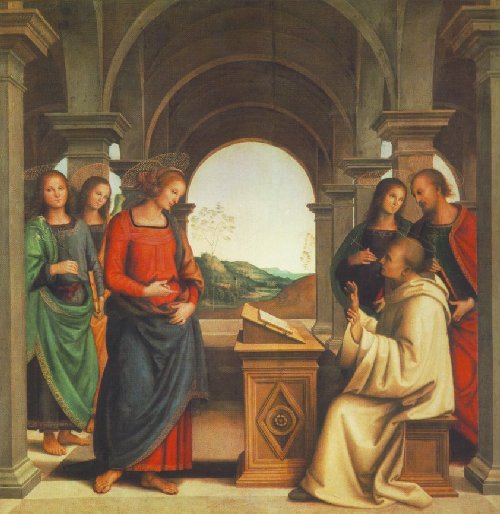 Pietro Perugino: Die Vision des Bernhard, 1493, in der Alten Pinakothek in München