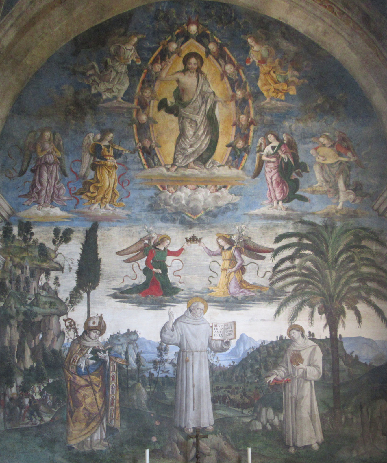 Pinturicchio: Bernhardin predigt, Fresko, 1485, in der Kirche Santa Maria in Aracoeli in Rom