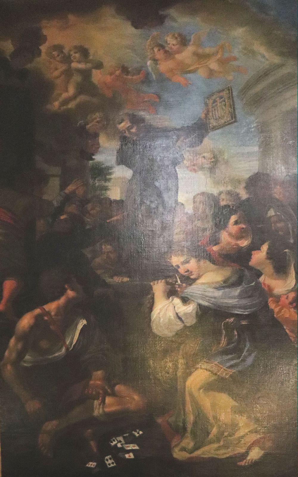 Dionisio Montorselli: Bernhardin predigt, um 1700, in der Kirche San Francesco in Siena