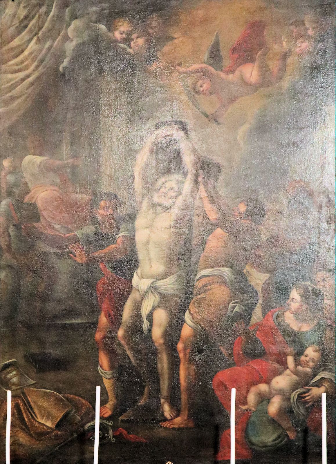 sizilianische Schule: Blasius' Martyrium, 1710, in der Kirche San Biago in Sant'Agata alla Fornace in Catania