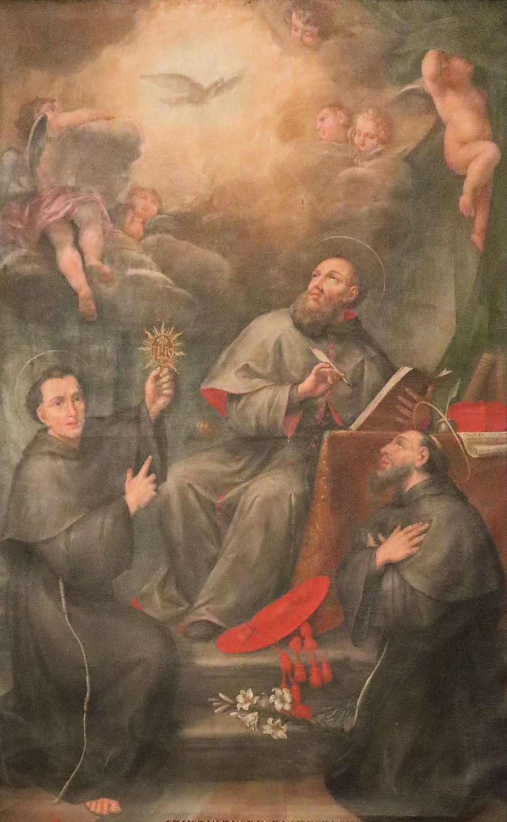 Leonardi Zenobi: Bernhardin von Siena, Bonaventura und Johannes von Capestrano (von links), 1663, in der Kirche San Francesco in Recanati