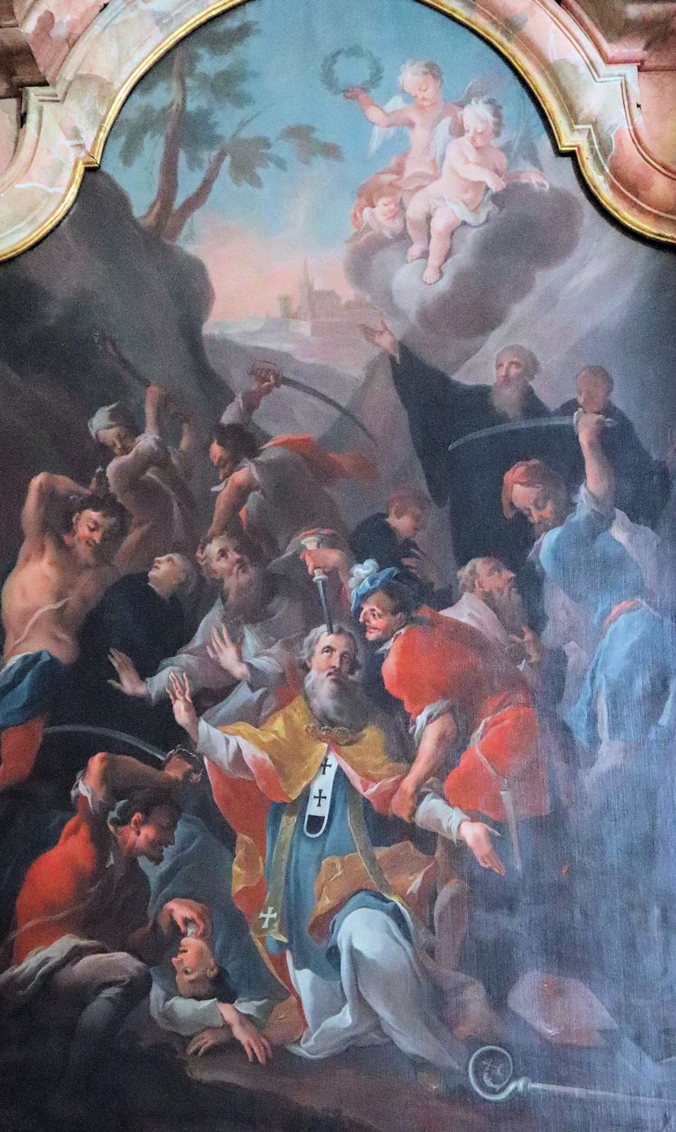 Gemälde: Bonifatius' Martyrium, im Dom in Fulda