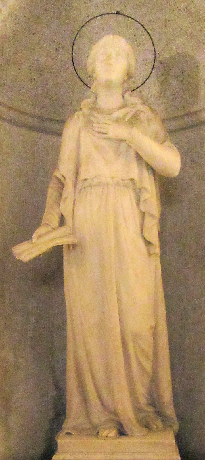 Cesare Aureli: Statue, um 1900, in der Krypta der Basilika Santa Cecilia in Trastevere