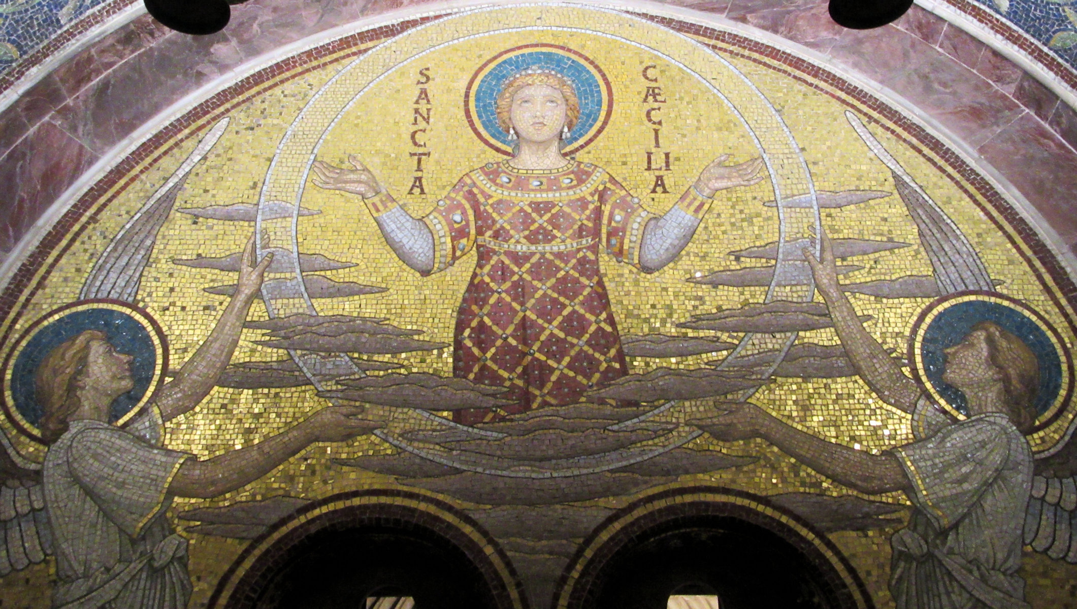 Giovan Battista Giovenale: Mosaik, 1899 - 1901, in der Krypta der Basilika Santa Cecilia in Trastevere in Rom