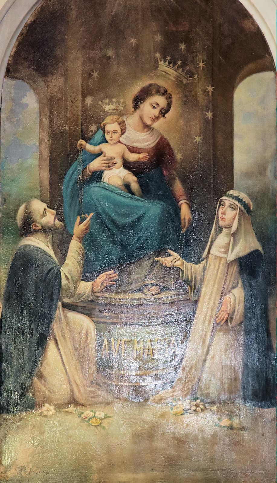 Franziskus von Assisi und Cäsarea vor Maria, Altarbild in der Kirche in Santa Cesarea Terme