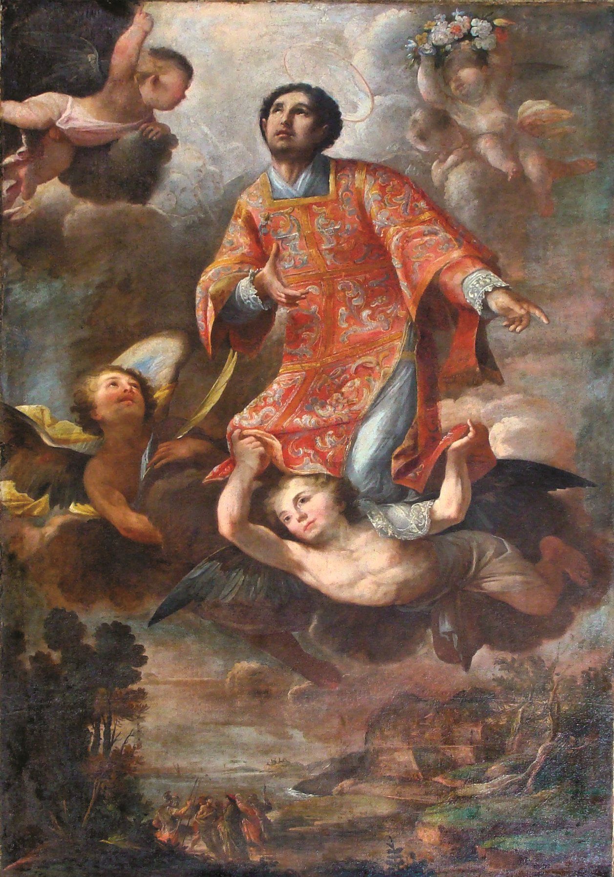 Altarbild: Cäsarius' Aufnahme in den Himmel, in der Kirche Santa Maria delle Grazie in San Cesario bei Lecce