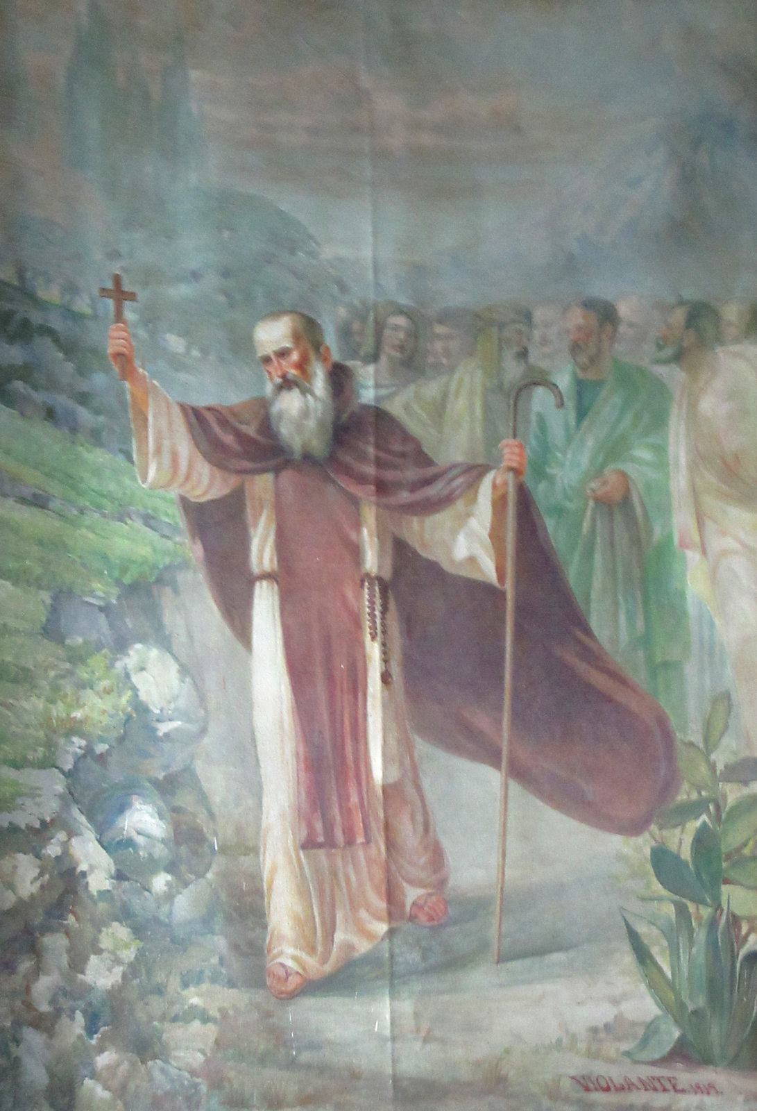 Bild: Calogerus bannt das Heidentum, in der Calogerus geweihten Kirche</a> auf dem Monte Crono