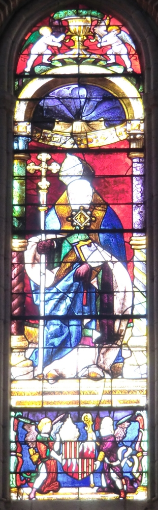 Glasfenster, 15./16. Jahrhundert, in der Kirche in Simorre, früher auch Klosterkirche des damaligen Benediktinerklosters