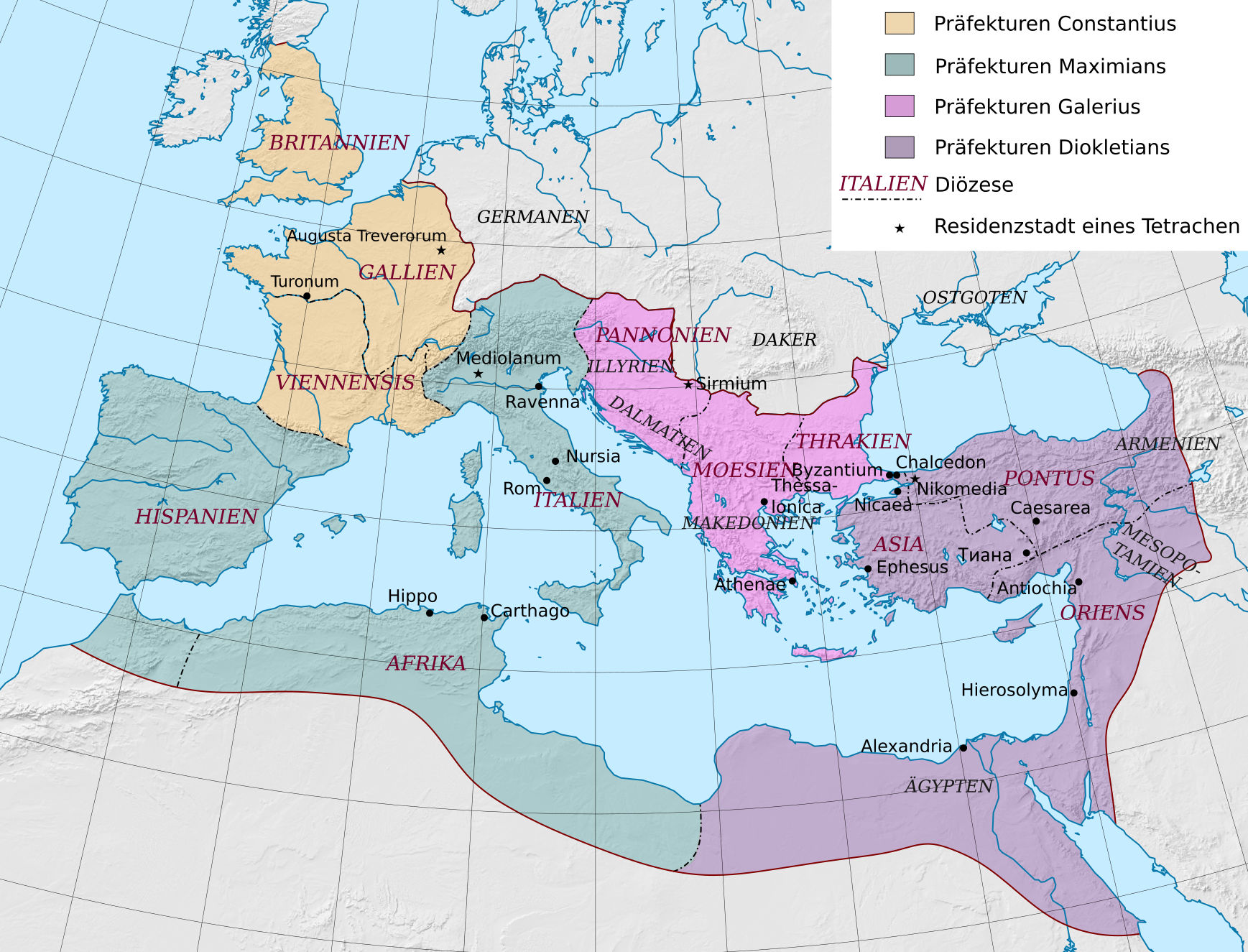 Tetrarchie im Römischen Reich ab 293