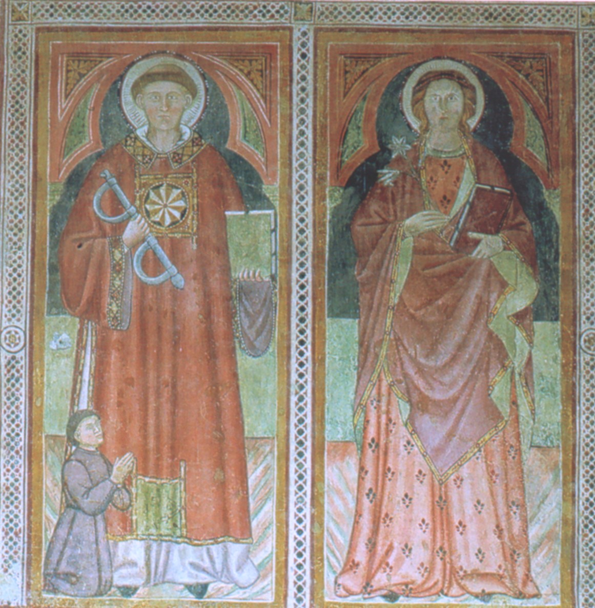 Leonhard und Christina, Fresko in der Basilika Santa Cristina in Bolsena