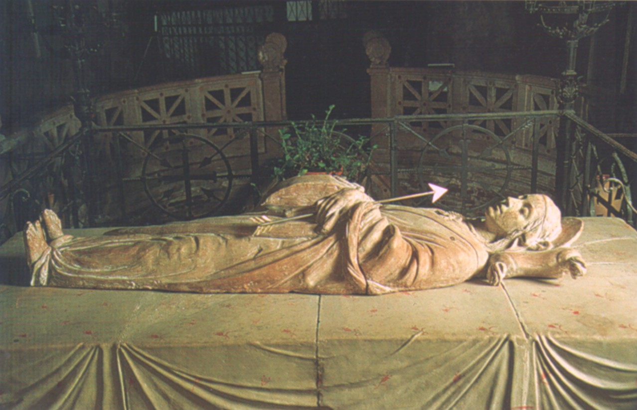Benedetto Buglioni: Liegefigur tote Christina, 1496, im Santuario  Santa Cristina in Bolsena