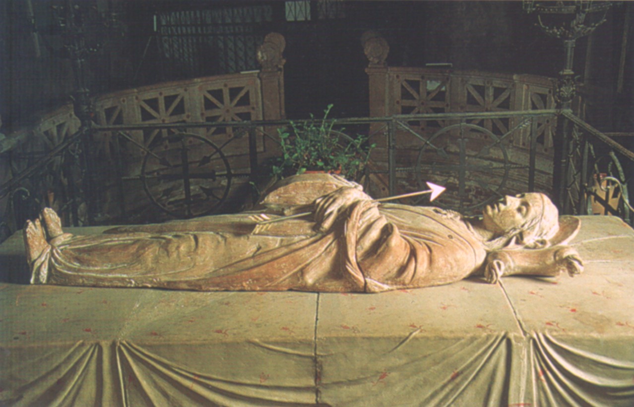 Benedetto Buglioni: Liegefigur tote Christina, 1496, im Santuario Santa Cristina in Bolsena