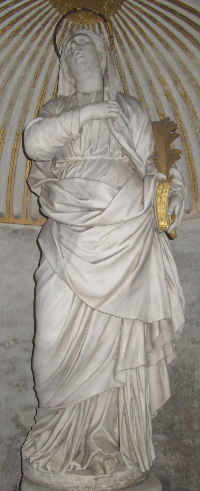 Domenico Guidi: Claudia, Statue, um 1870, in der Krypta der Kirche Ss. Dodici Apostoli in Rom