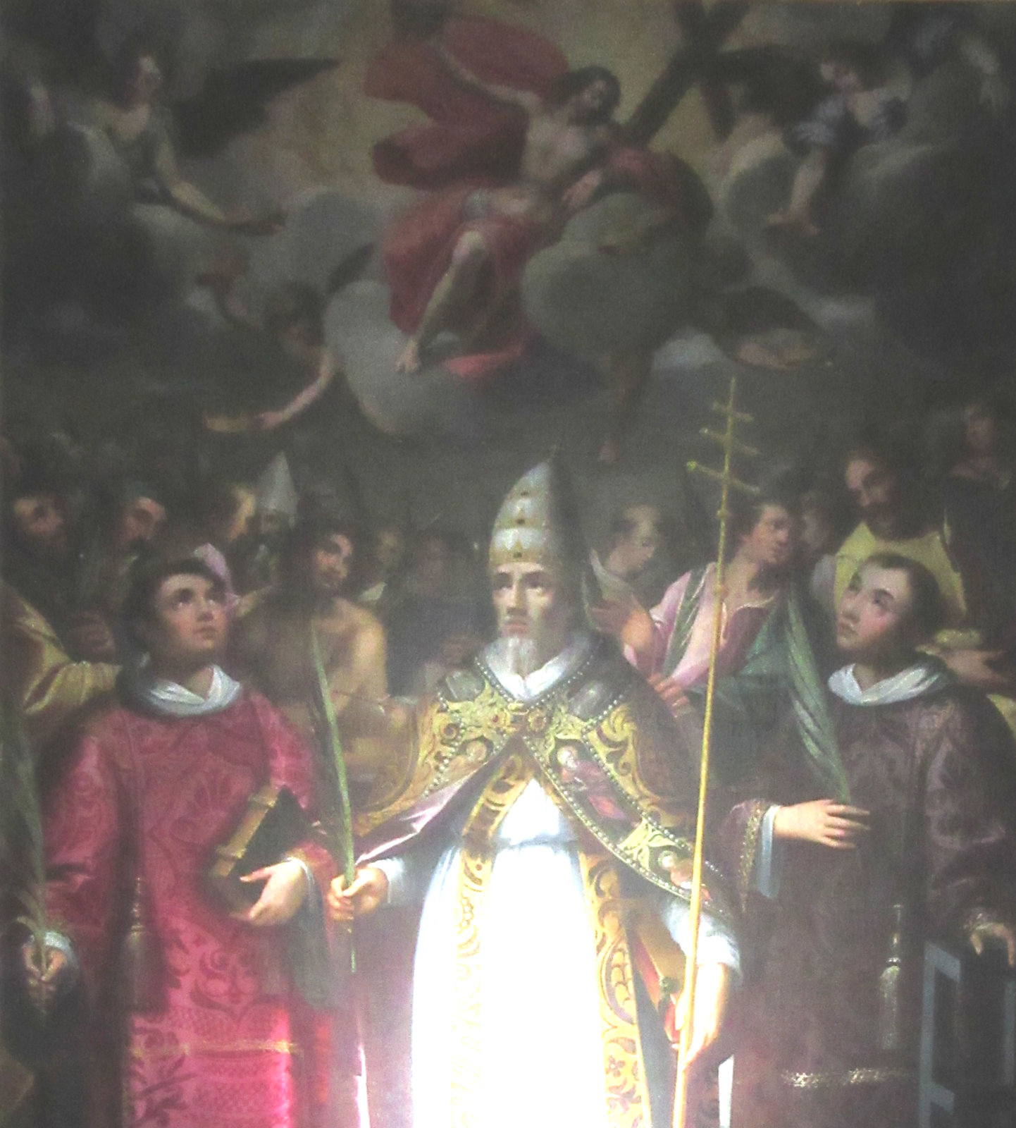 Clemens mit Stephanus (links) und Laurentius, um 1575, in der in der Kirche del Gesù in Palermo