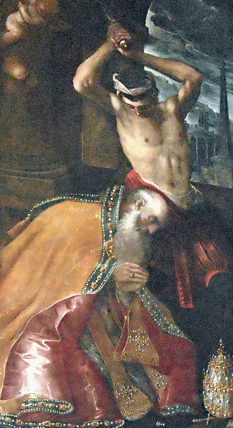 Cosimo Piazza: Anaklets Martyrium, 17. Jahrhundert, in der Kirche Santa Maria in Trivio in Rom
