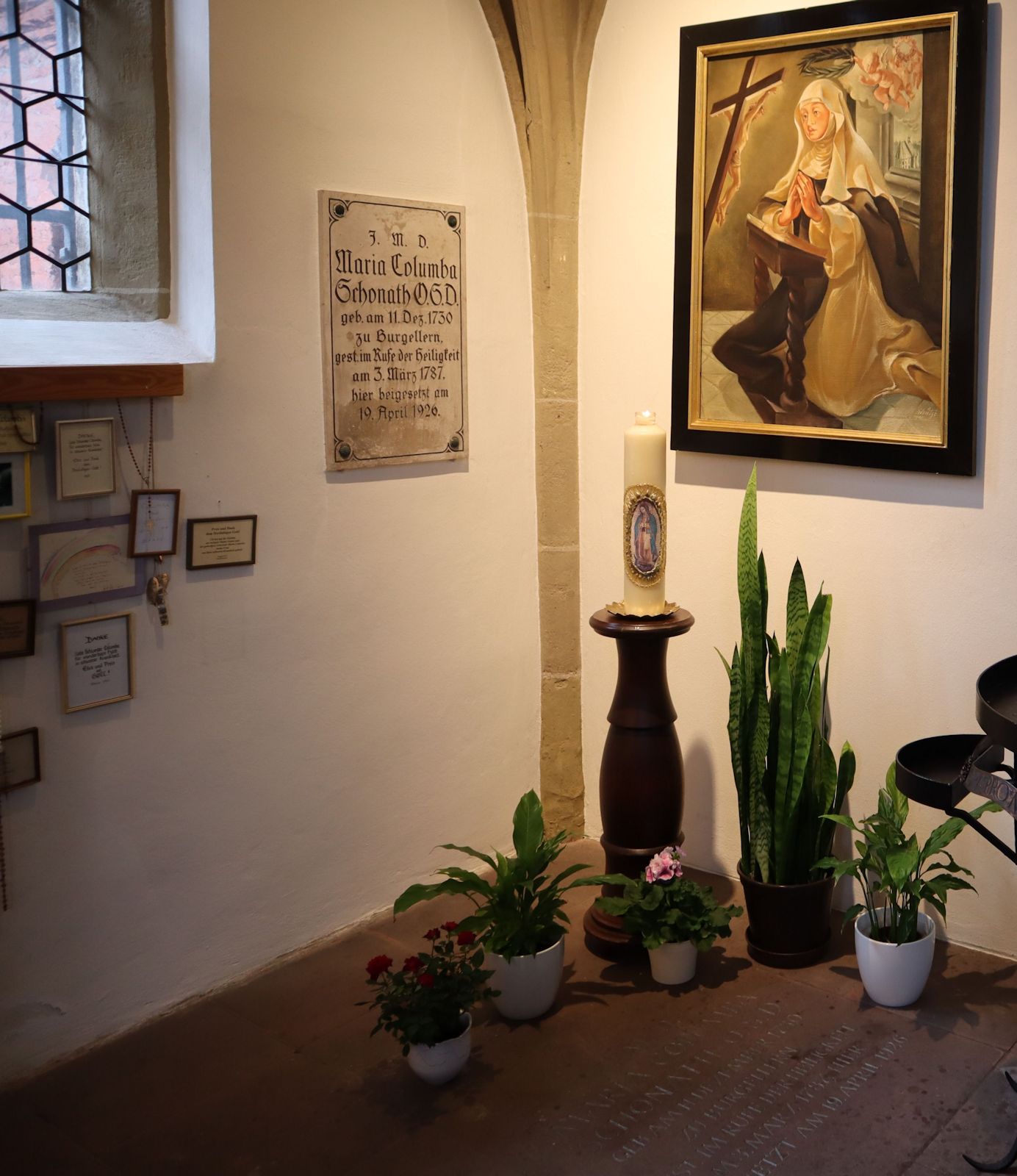 Columbas Grab in der Kirche des Heilig-Grab-Klosters in Bamberg