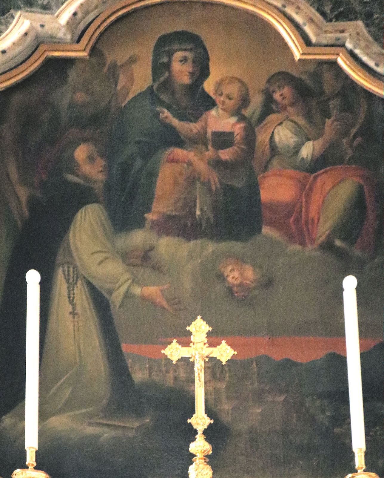 Conus vor Maria, Altarbild, um 1690, in der Kathedrale in Teggiano