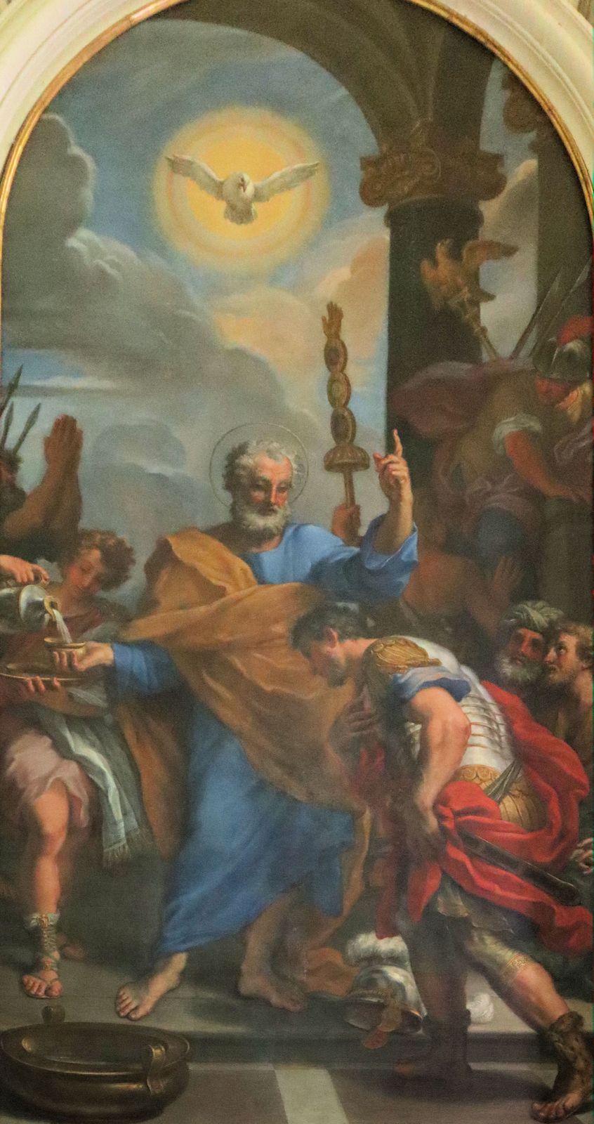 Andrea Procaccini die Roma: Petrus tauft Cornelius, Altarbild, um 1710, in der Kirche San Francesco in Urbino
