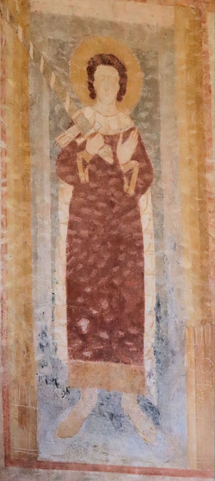 Fresko: Corona, 14. Jahrhundert, im Sanktuarium Vittore e Corona