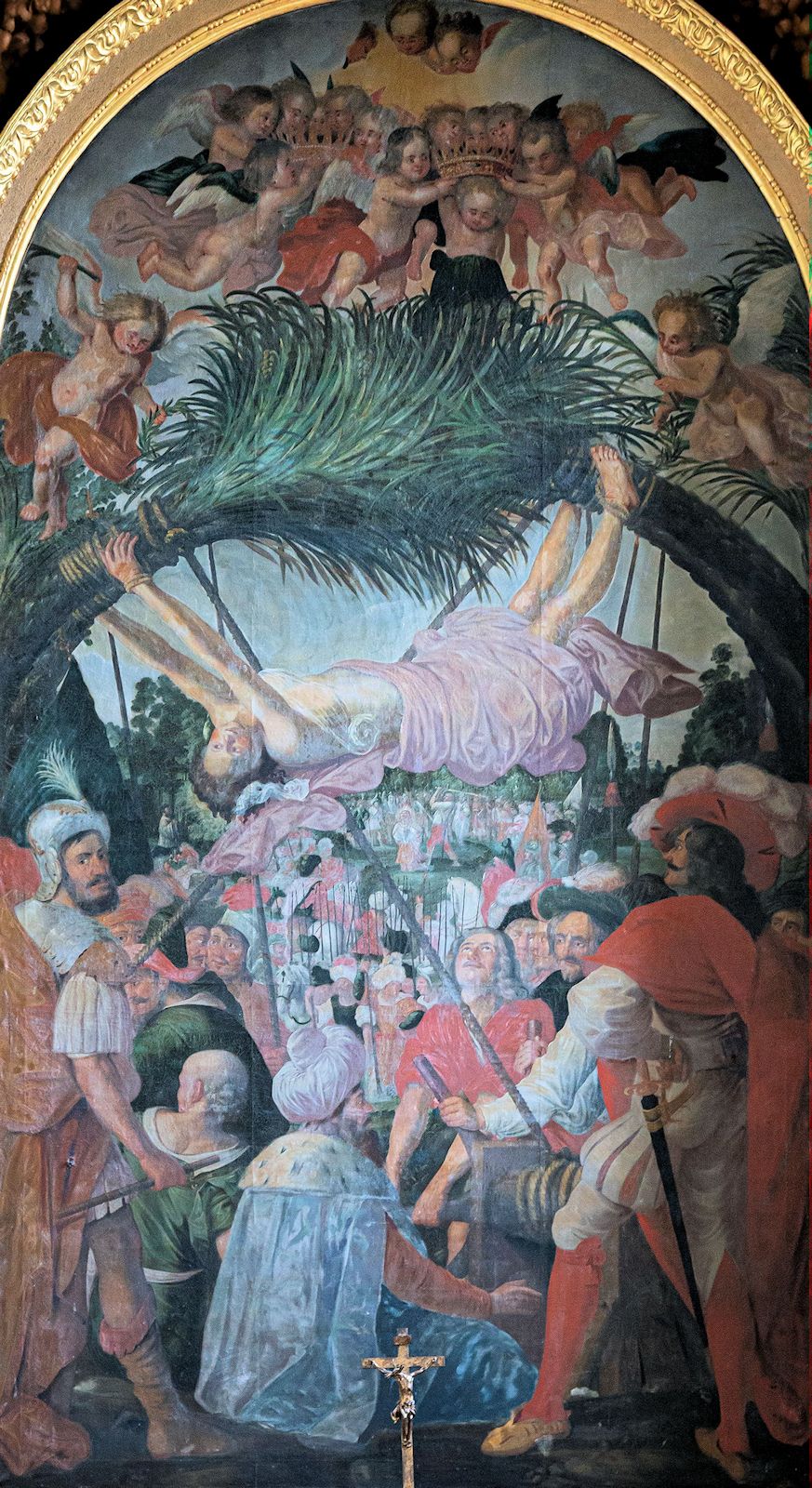 Matthias Lettenbichler (zugeschhrieben): Coronas Martyrium, um 1650, in der Pfarrkirche in Patriching