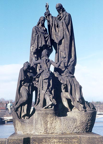 Karel Dvorák: Cyrill und Method, zwischen 1928 und 1939, auf der Karlsbrücke in Prag, zwischen 1928 und 1939