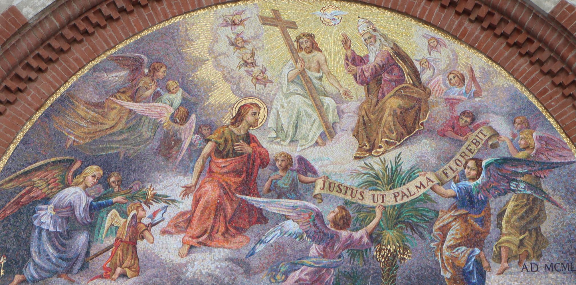 Mosaik am Tympanon der Dalmatius geweihten Pfarrkirche in Quargnento