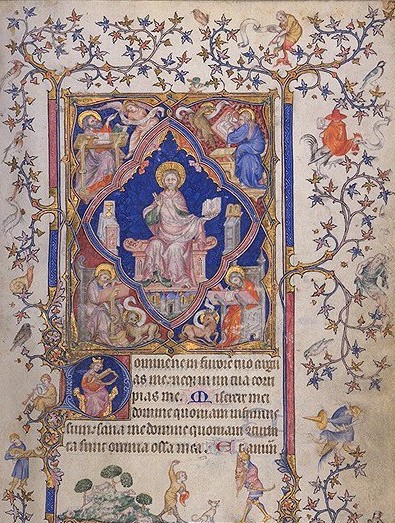 Stundenbuch des Johannes von Berry: König David musiziert, 14. Jahrhundert