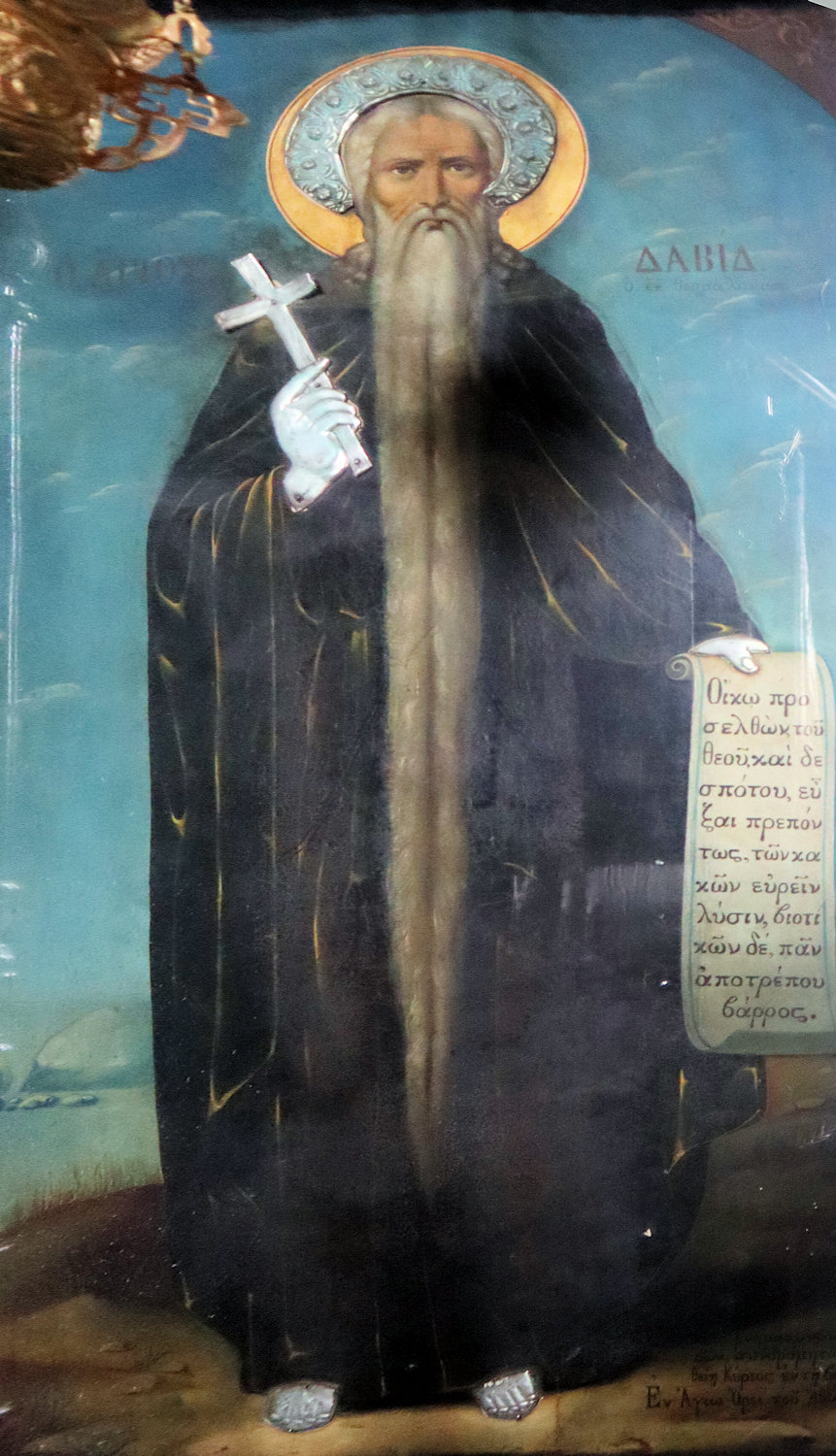 Gemälde im David geweihten Katholikon des ehemaligen Latomos-Klosters in Thessaloniki