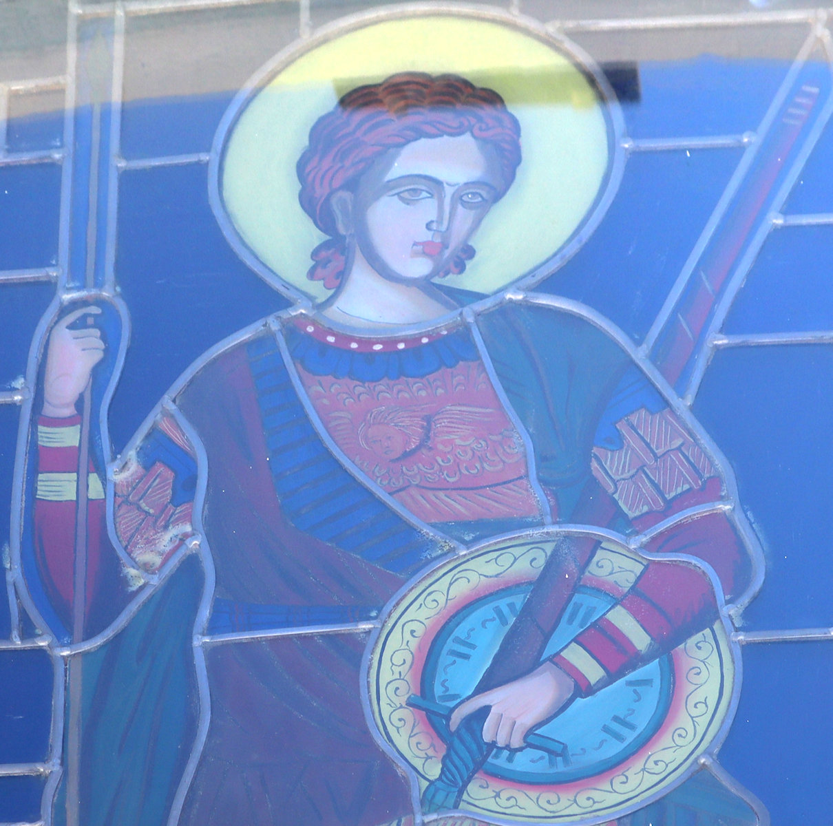 Glasfenster in der Demetrios geweihten Kirche in Tripoli
