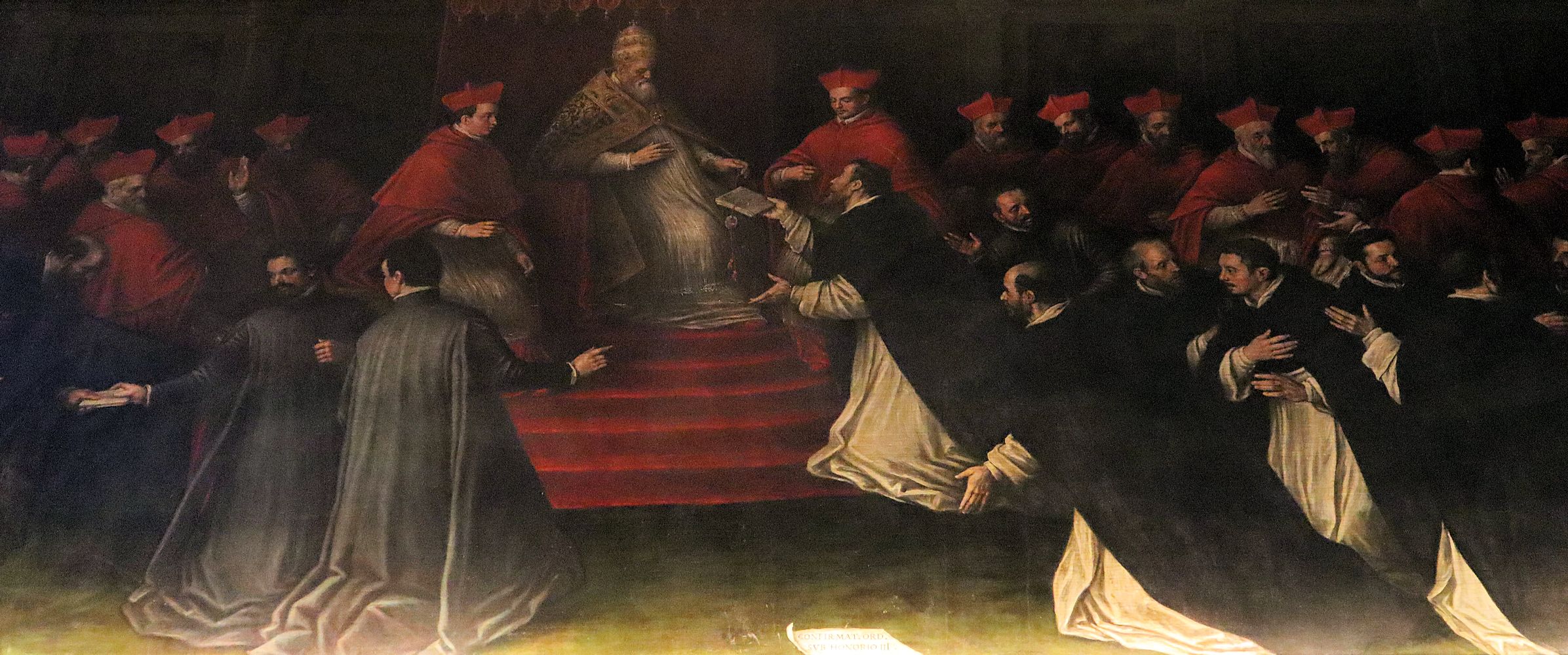  Leandro Bassano: Papst Honorius III. anerkannt die Ordensregel, 1606, in der Kirche Santi Giovanni e Paolo in Venedig