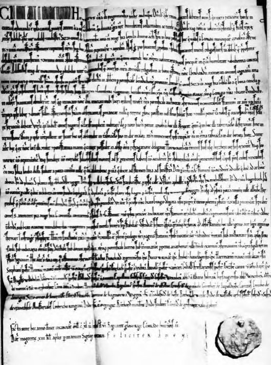 Gründungsurkunde des Klosters Asolveroth vom 20. März 1143, im Staatsarchiv in Gotha