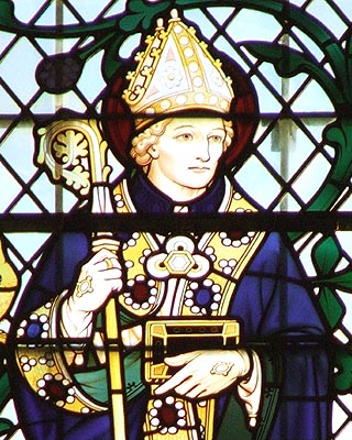 Glasfenster in der Kirche St Lawrence in Evesham