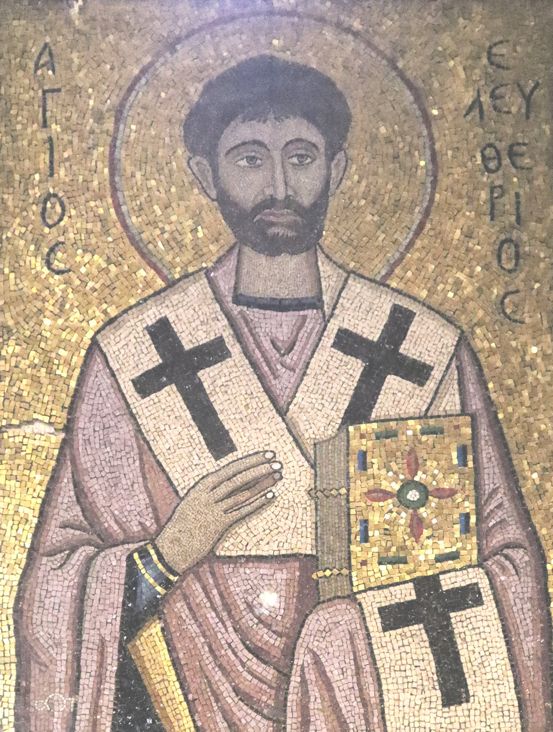 Mosaik in der Kirche Panagia Gorgoepikoos, von um 1205 bis 1825 die Metropolitankirche von Athen