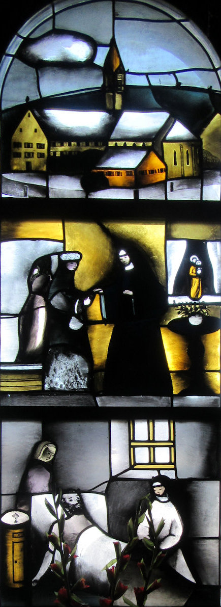 Glasfenster in der Kirche in Niederbronn Elisabeth Eppinger © Joachim Schäfer – Ökumenisches Heiligenlexikon
