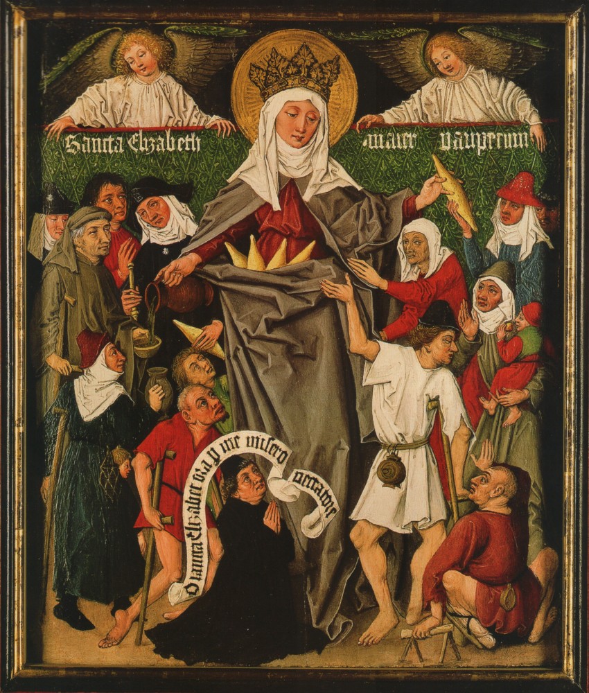 Meister der Gewandstudien: Elisabeth-Triptychon (Ausschnitt), um 1480, in der Staatlichen Kunsthalle in Karlsruhe