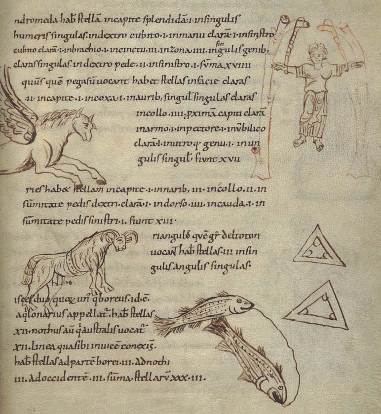 Von Ellinger beschriebene und bemalte Seite aus einer Sammlung mit Texten von Beda „Venerabilis”