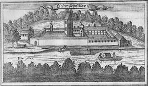 Johann Ulrich Kraus: Kupferstich des Klosters Schäftlarn, aus: Anton Wilhelm Ertl: Churbaierischer Atlas, 1687