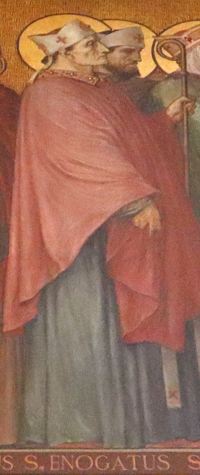 Alphonse Le Hénaff: Die Heiligen der Bretagne (Ausschnitt), Fresko, um 1874, in der Kathedrale in Dol-de-Bretagne