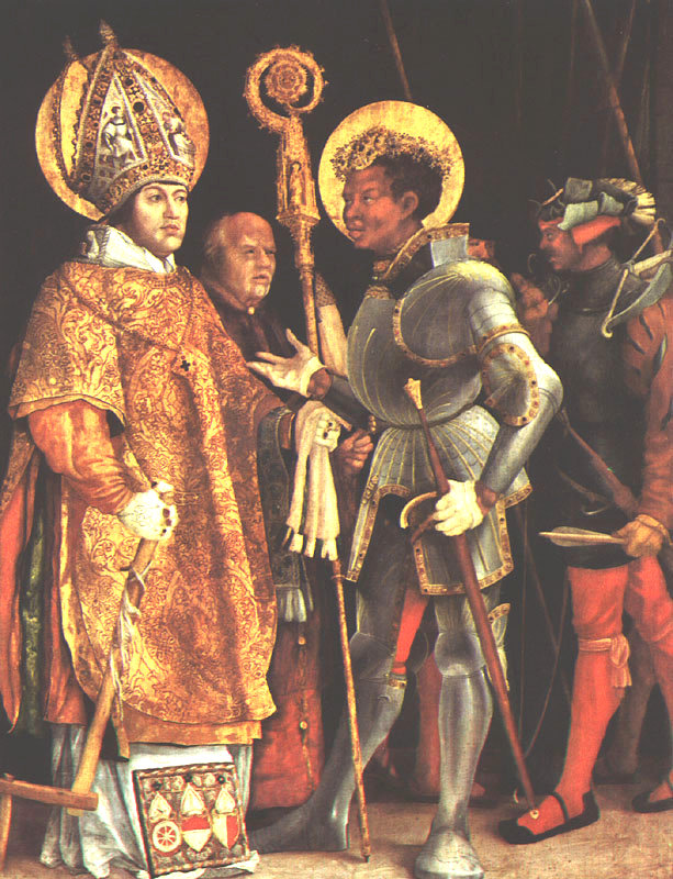 Matthias Grünewald: Gespräch des Erasmus mit Mauritius, dem Anführer der thebäischen Legion, 1517 - 1523, in der Alten Pinakothek in München