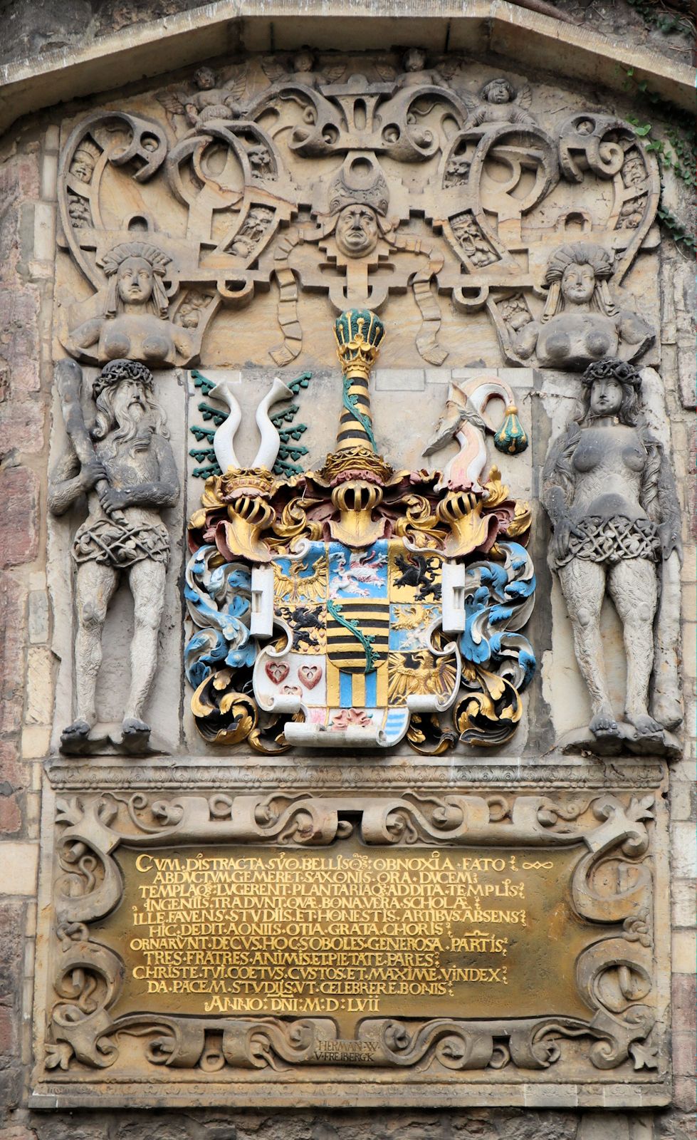 Inschrift zur Gründung der Universität am ehemaligen „Collegium Jenense„ in Jena