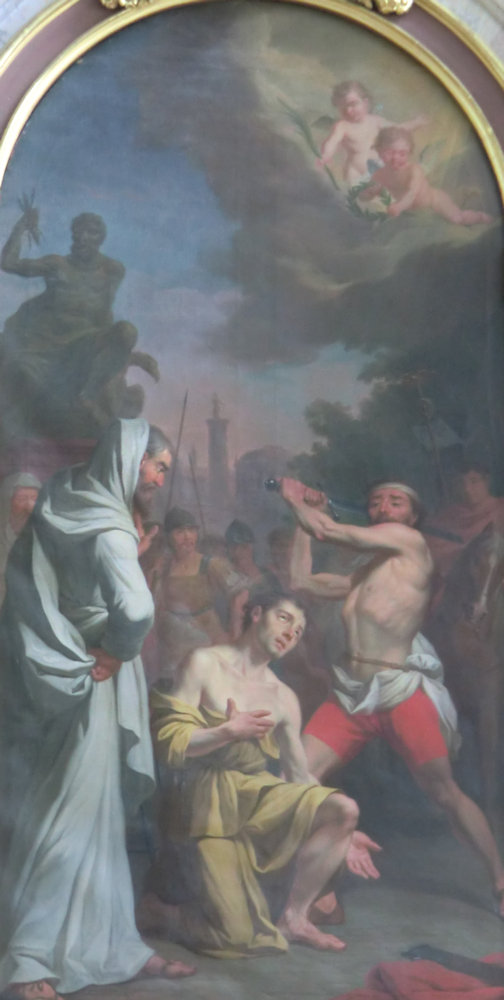 Johann Melchior Wyrsch: Eugens Martyrium, 1782 (?), in der Klosterkirche in Engelberg