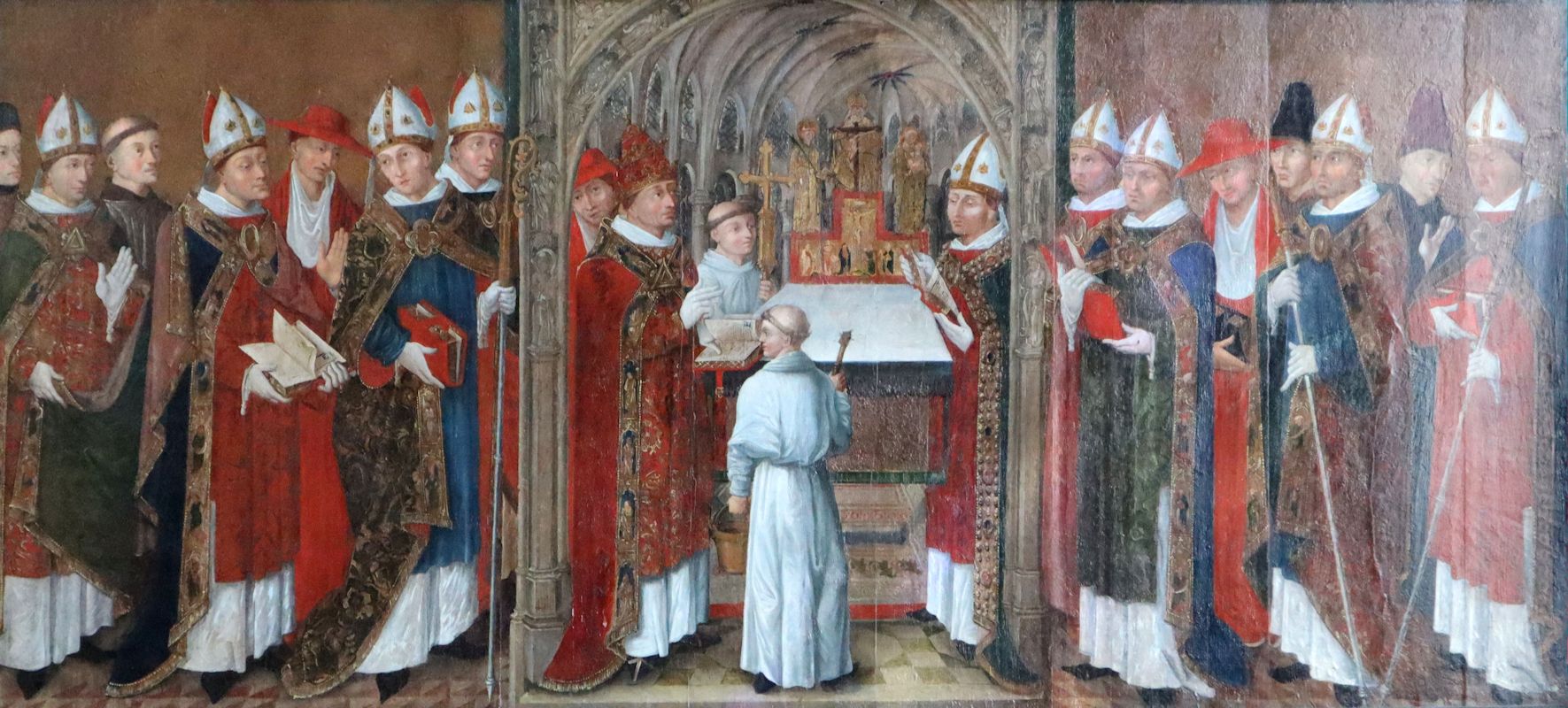 Tafelbild: Eugen bei der Weihe der neuen Kathedrale, 15. Jahrhundert, in der Kathedrale in Châlons-en-Champagne