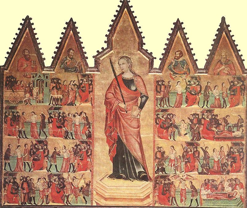 unbekannter spanischer Meister: Leben der Eulalia, um 1350, im Museum der Kathedrale in Palma de Mallorca