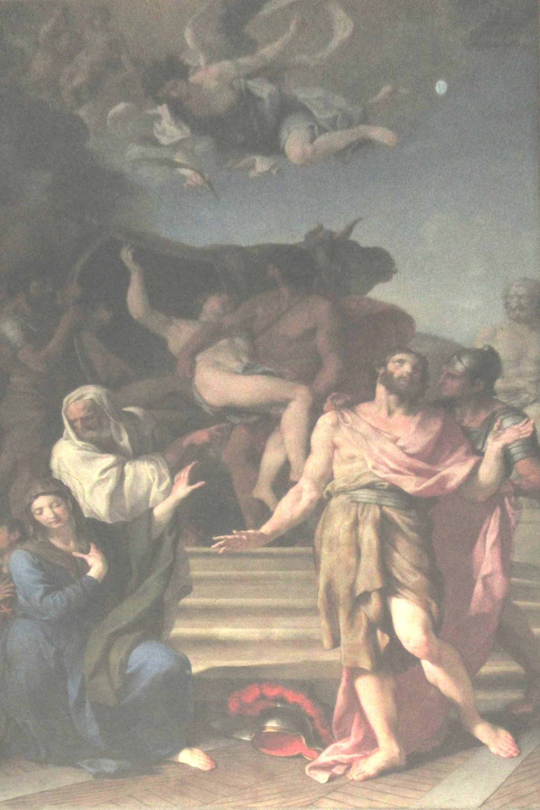 Francesco Ferdinandi: Eustachius' Martyrium, Altarbild, 18. Jahrhundert, in der Kirche Sant'Eustachio in Rom