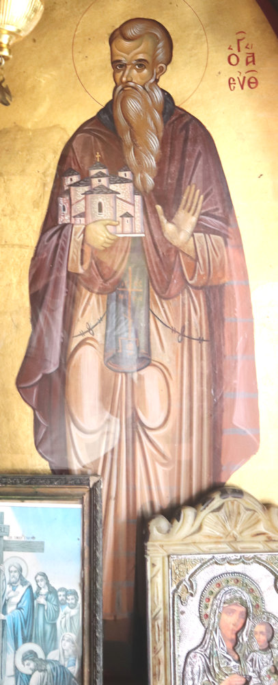 Ikone an der Andreas-Kirche in Peristera