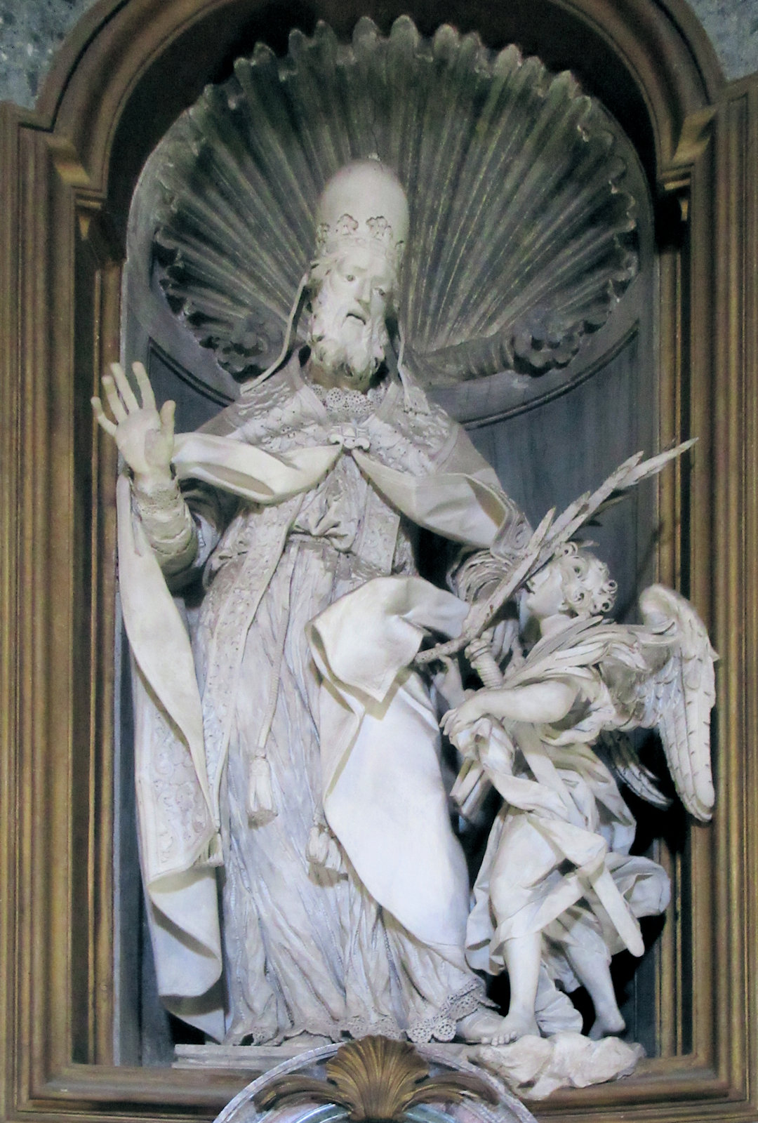Statue am Fabian geweihten Altar in der Kirche San Sebastiano fuori le mura in Rom