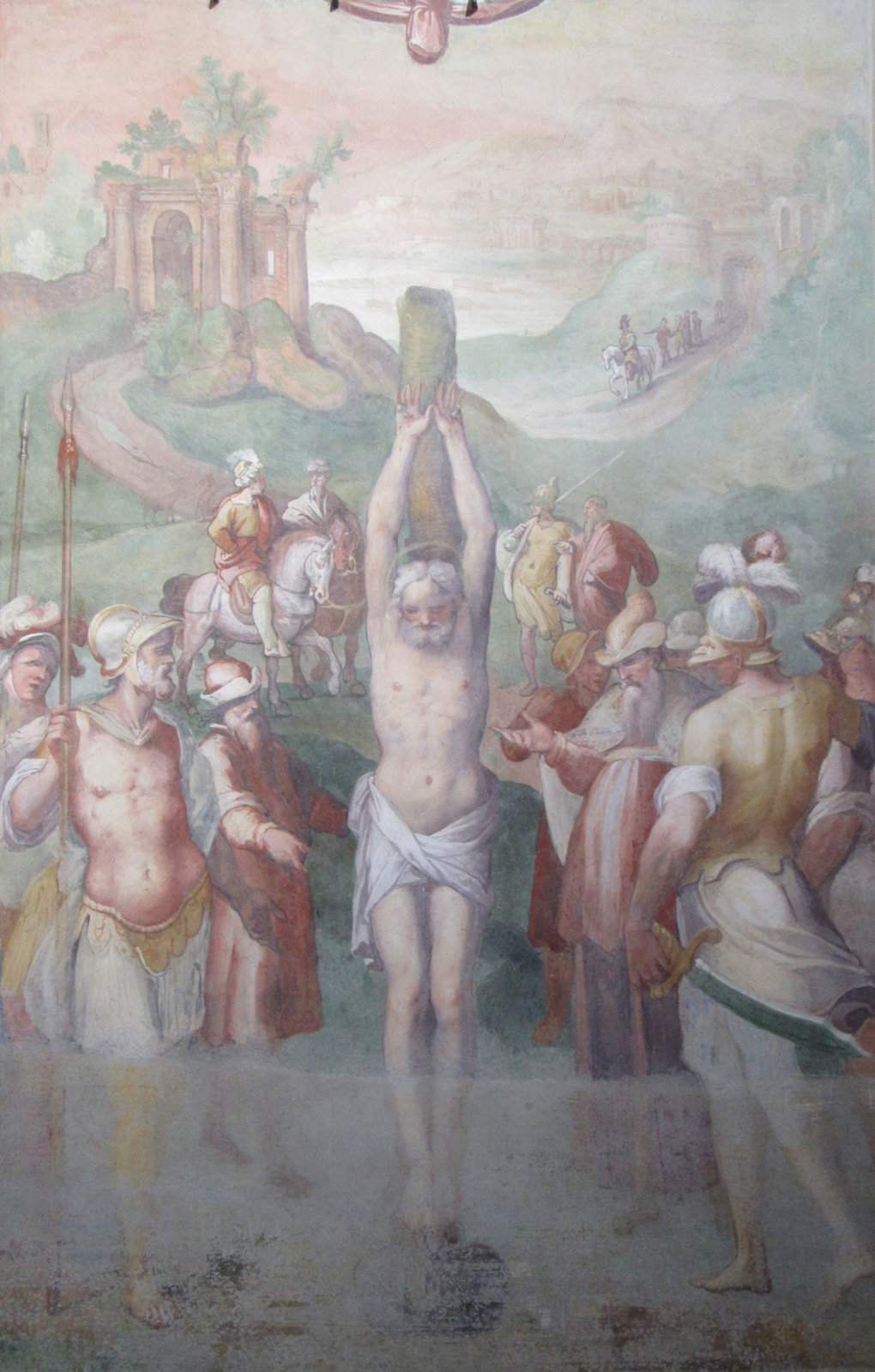 Felicianus' Martyrium, Fresko in der Primus und Felicianus geweihten Kapelle der Kirche San Stefano Rotondo in Rom