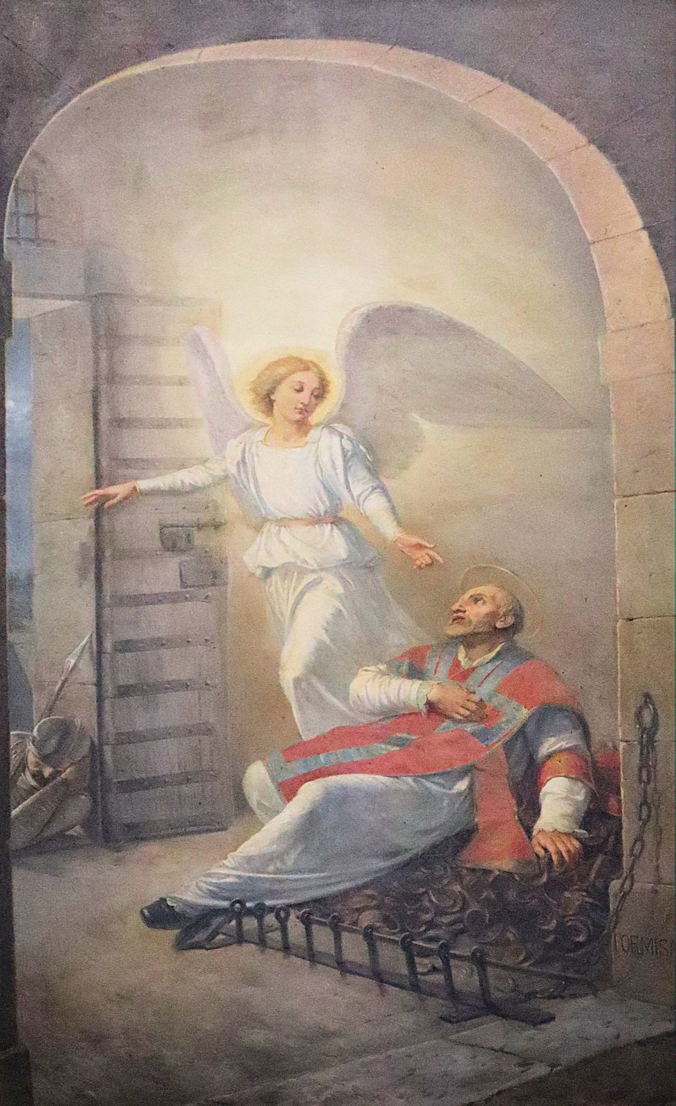 Der Engel erscheint Felix im Kerker, Bild in der Kathedrale in Nola